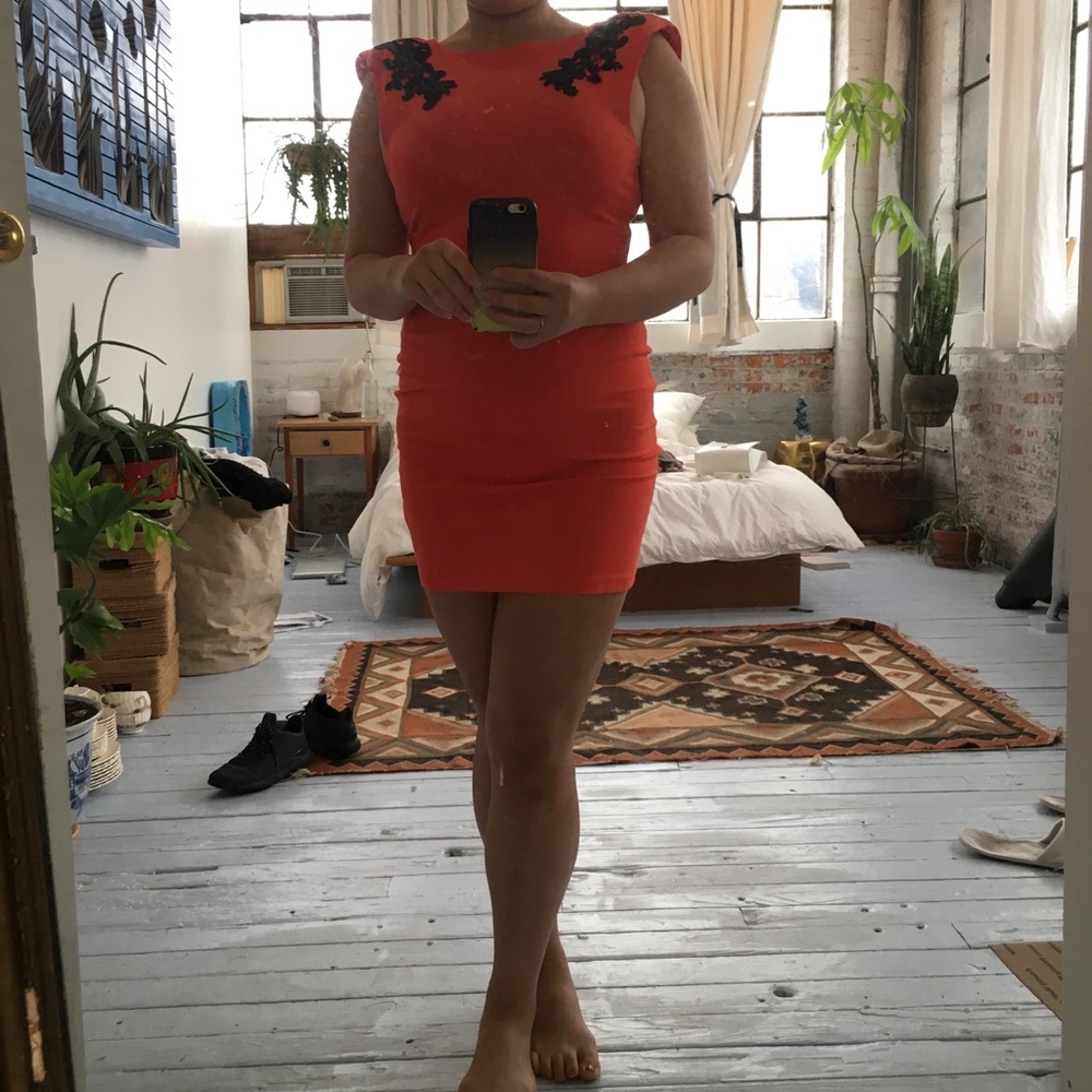 Motel Orange Bodycon Mini Dress